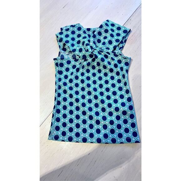 ATHROPOLOGIE MAEVE GREEN BLUE DOT OFF THE SHOULDER TANK CROP TOP XXS - Picture 1 of 9